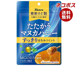ネコポス カンロ 健康のど飴たたかうマヌカハニー すっきりはちみつミント 80g×6袋入| 全国送料無料 お菓子 あめ キャンディー のど飴 蜂蜜