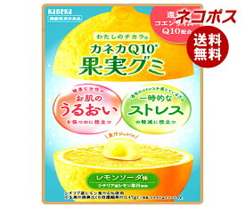 [ポイント5倍！3/11(水)1時59分まで全品対象エントリー&購入]ネコポス カネカ食品 カネカQ10果実グミ レモンソーダ味 40g×10袋入｜ 全国送料無料 グミ 果汁 ジュレ チャック付 コエンザイム 機能性表示食品 ストレス うるおい レモン