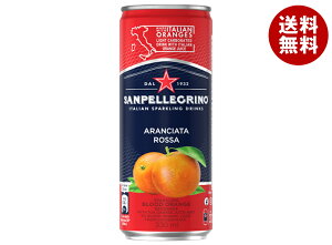 【賞味期限2025.11.30かそれ以降】日仏貿易 サンペレグリノ アランチャータ・ロッサ (ブラッドオレンジ) 330ml缶×24本入×(2ケース)| 送料無料 炭酸飲料 果実飲料 フルーツ 缶 おれんじ