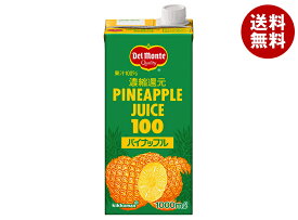 デルモンテ パイナップルジュース 1L紙パック×6本入×(2ケース)｜ 送料無料 パインアップル 1l 100ml 100％ 果汁 果実飲料