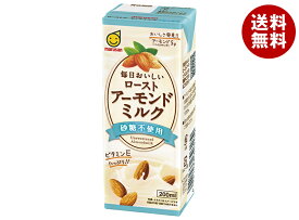 マルサンアイ 毎日おいしい ローストアーモンドミルク 砂糖不使用 200ml紙パック×24本入×(2ケース)｜ 送料無料 植物性ミルク アーモンド飲料