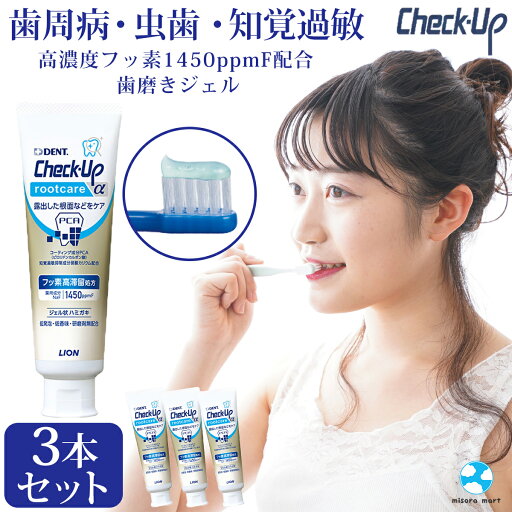口腔清潔｜ライオン Check-Up rootcareα 90g×3