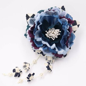 【マラソン2倍・各種クーポン】髪飾り クリップ 和装 浴衣 成人式 七五三 卒業式 入学式 花 ヘアアクセサリー かんざし 髪留め 1輪と下がりのアンティーク風和柄クリップ 赤 白 コサージュ 習い事 袴 ゆかた 飾り 帯 お花の髪飾り 時短 簡単 手軽