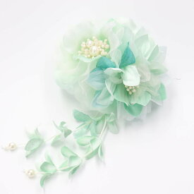 髪飾り クリップ 和装 浴衣 成人式 七五三 卒業式 入学式 花 ヘアアクセサリー かんざし 髪留め 2輪と下がりの和柄クリップ 習い事 袴 飾り 帯 お花の髪飾り ホワイトピンク レッド 市松赤 市松紺 紫 白 桃色 若草 朱赤 時短 簡単 手軽