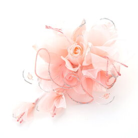 コサージュ ブローチ 日本製 フォーマル 結婚式 卒業式 卒園式 入学式 入園式 オーガンジーの小花がゆれるバラコサージュ 高級 ヘアクリップ付 パーティー 髪飾り ランキング入賞 オーガンジー ホワイト ピンク ベージュ 母の日