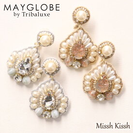 ピアス イヤリング 金属アレルギー 大ぶり アヌシュカ MAYGLOBE by Tribaluxe メイグローブ トライバラクス エシカル アクセサリー ウェディング チタンポスト ビーズ刺繍 プレゼント ギフト 誕生日