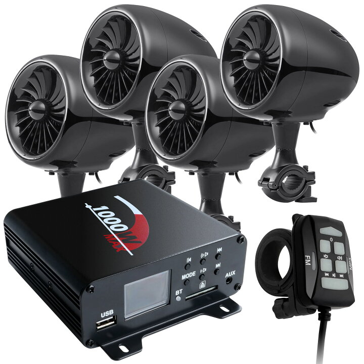 楽天市場】バイク オーディオ 最大1000W 4チャンネル アンプ 防水 