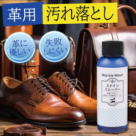 ステインリムーバー 皮革 汚れ落とし 靴磨き シューケア 汚れ 靴クリーナー 革靴 水垢 ワックス除去 ハイシャイン落とし お手入れ オイルレザー 日本製 ミスターミニット (100ml)