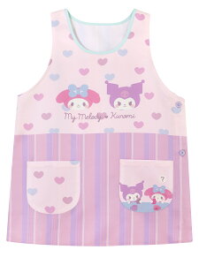 【メール便送料無料!】 エプロン 保育士 キャラクター プリント仕様 サンリオ マイメロディ クロミ M-L