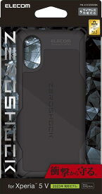 エレコム Xperia 5 V SO-53D SOG12 ケース 耐衝撃 ZEROSHOCK 四つ角ダンパー ハニカム構造 ワイヤレス充電対応 ストラップホール付き ブラック PM-X233ZERO