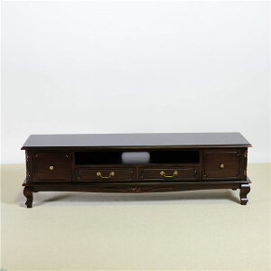 ローボード テレビ台 Lサイズ 約幅150×奥行40×高さ42cm ブラウン 木製 引き出し 配線穴 脚付き 完成品 リビング ダイニング代引NG