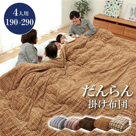 3%OFFクーポン有 ファミリー対応 掛け布団/寝具 【チェック ベージュ 約190×290cm 4人用】 洗える 〔寝室 ベッドルーム〕【代引NG】