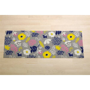 北欧風 カーマット フロント・リア共通 グレー 約45×125cm 洗える 耐久性 速乾性 防滑加工 フリーカット 〔カー用品〕代引NG