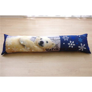 柔らかい 抱き枕/ピロー 白熊柄 約30cm×110cm 日本製 洗える 〔寝室 リビング〕代引NG