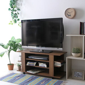 テレビ台 テレビボード 幅100cm ミディアムブラウン 収納棚 キャスター付き ルーク リビング ダイニング代引NG