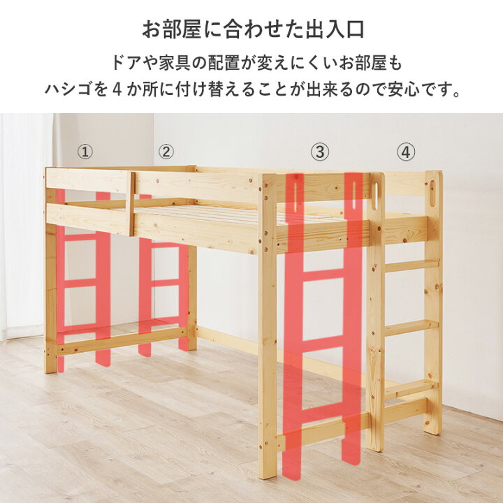 楽天市場】省スペース垂直ハシゴタイプロフトベッド シングルサイズ WB 