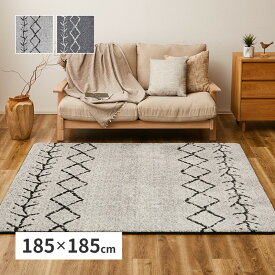 先染め ふっくらラグ ベニワレン 約185×185cm ホットカーペットカバー ウレタン入り 床暖房対応 モノトーン いぐさ　たたみ