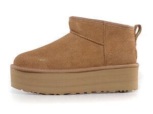 UGG [�A�O �E�B�����Y�N���V�b�N�E���g���~�j�v���b�g�t�H�[��]�@W CLASSIC ULTRA MINI PLATFORM�@CHESTNUT (1135092-CHE)