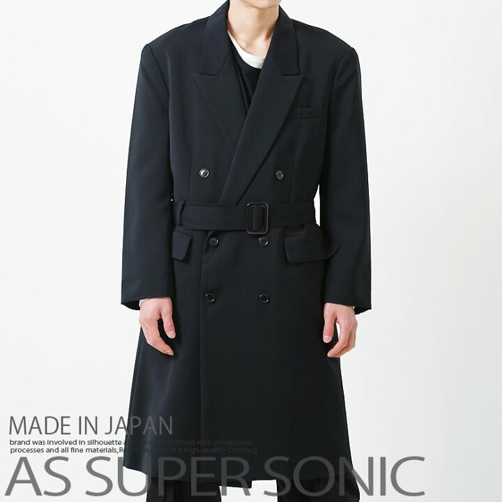 楽天市場】コート メンズ ダブルコート ピークドラペル ロング丈  