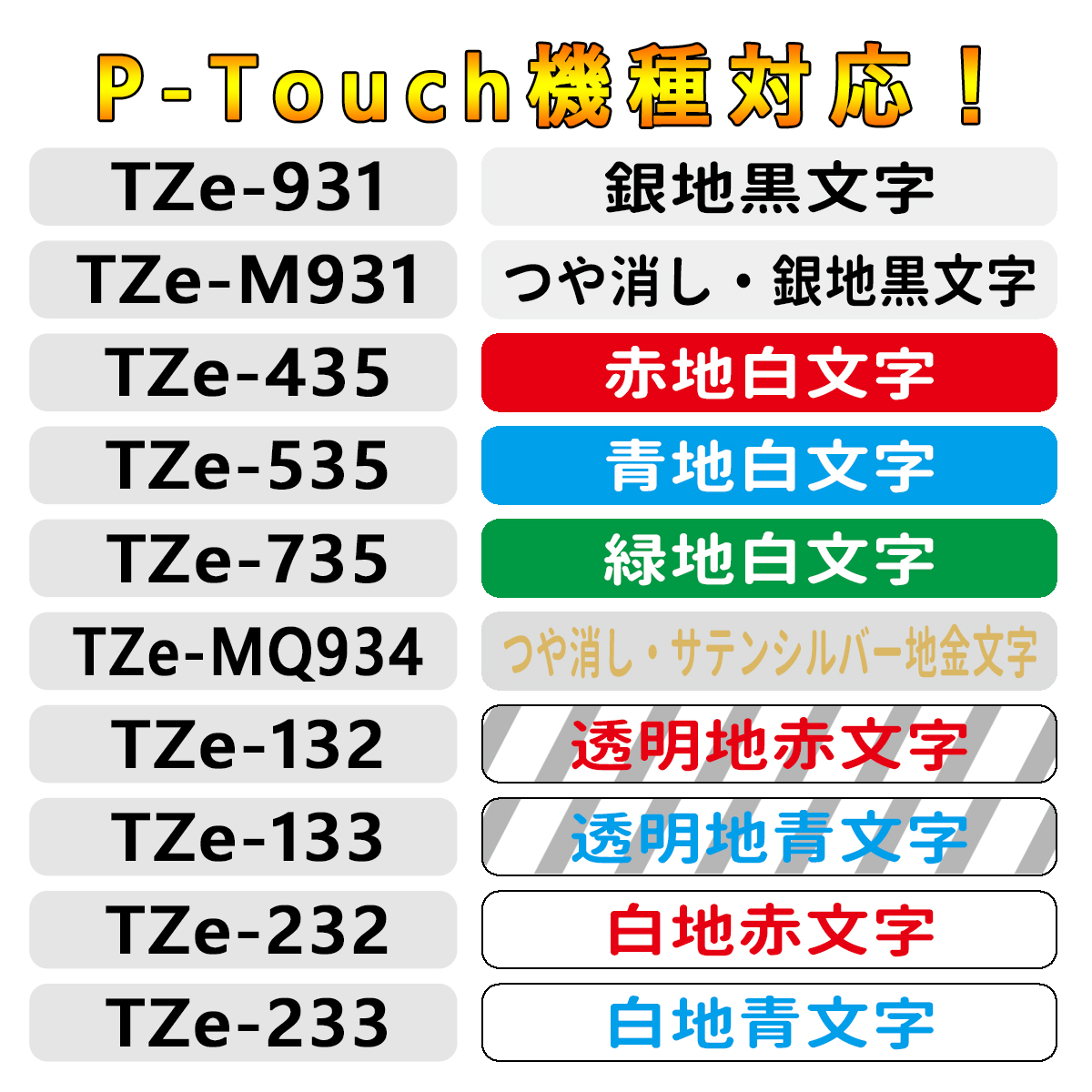 新品未使用正規品 Tzeテープ 36mm幅X8m巻 8色選択 互換品 2個 P-Touch