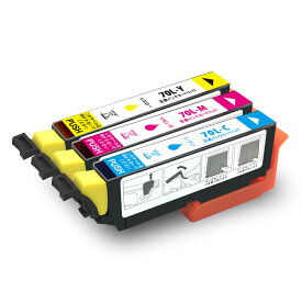 【IC70L・3色セット】エプソン 互換 インクカートリッジ 増量版 ICチップ 残量表示検知機能付き 安心2年保証 IC70L 【ICC70L + ICM70L + ICY70L・各色1個】 染料インク