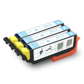 【ICLC80L・ライトシアン・3個セット】エプソン 互換 インクカートリッジ 増量版 ICチップ 残量表示検知機能付き 安心2年保証 IC80L IC80 ICLC80L ICLC80 染料インク