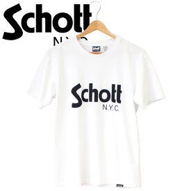 Schott ショット Tシャツ 半袖 プリント メンズ ベーシック 白黒 モノトーン