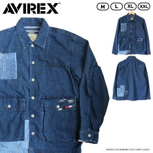 AVIREX ABbNX ArbNX REPAIR CUSTOM&EMB UTILITY SHIRT JACKET fjJo[I[ yA nhhJ [YhH fjWPbg `m 10ozfj H ~ ㎿ ~^[ JWA 