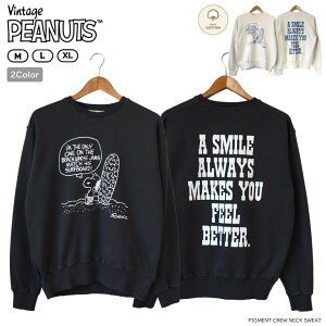 PEANUTS s[ibc PIGMENT CREW NECK SWEAT sOg g[i[ SNOOPY Xk[s[ s[ibc T[tB T[t LN^[ lC H ~ XEFbg Be[W vg L 100%  