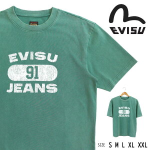EVISU �G���B�X �����b�N�X�t�B�b�g T�V���c EVISU 91 JEANS ����T�V���c �v�����g ���B���e�[�W�� �Ò��� �A���J�W ���������� ��v ������� �傫���T�C�Y ��100�� �R�b�g�� �����Y �j�� ���f�B�[