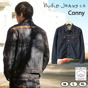 Nudie Jeans �k�[�f�B�[�W�[���Y �f�j���W���P�b�g Conny Denim Jacket Dry Streaky 13.7oz �I�[�K�j�b�N�R�b�g�� G�W���� �W���P�b�g �f�j�� ���S �|�P�b�g ��100�� M L XL �X�����t�B�b�g �o�b�N���[�N �X�g