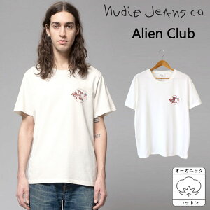 Nudie Jeans �k�[�f�B�[�W�[���Y Roy T-Shirt Alien Club �I�[�K�j�b�N�R�b�g�� ��100�� �痿���� �s�O�����g���H �X�g�[���E�H�b�V�����H �Ò��� ��v �����|�C���g �v�����g �l�C �������� ������� 
