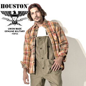 HOUSTON ヒューストン ビンテージ チェック ビエラシャツ ネルシャツ VINTAGE CHECK VIYELLA SHIRT 空環 チェックシャツ ヘヴィーオンス ビエラ生地 経年変化 トリプルステッチ 3本針 長袖 メンズ アメカジ 猫目ボタン 丈夫 長持ち 秋 冬 オシャレ カジュアル 人気 ブランド