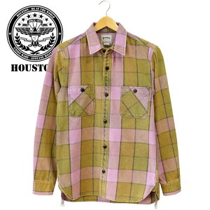 HOUSTON �q���[�X�g�� �`�F�b�N �l���V���c VINTAGE WASH �`�F�b�N�V���c �`�F�b�N�� ���� �����Y �A���J�W �`�F�b�N �u���b�N�`�F�b�N �r�G�����n �L�ڃ{�^�� ��v ������ �H �~ �I�V���� ���{�� m
