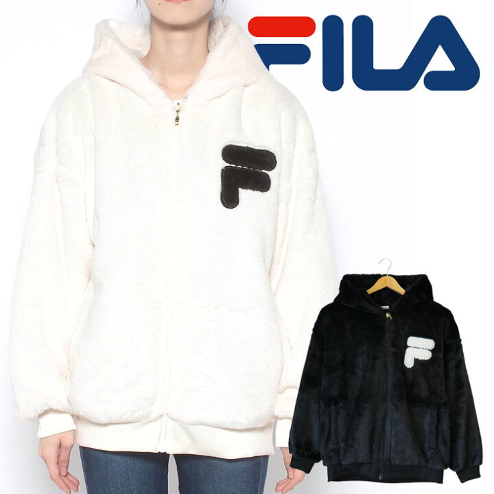 楽天市場】FILA フィラ フェイクファー ジップパーカー パーカー 
