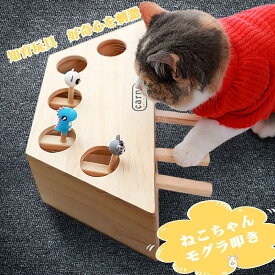 モグラ叩き 猫おもちゃ 猫 おもちゃ もぐらたたき 猫じゃらし 木製 猫遊び 猫じゃれ 運動不足 ストレス解消 猫用おもちゃ 3穴 5穴 可愛
