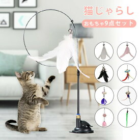 猫おもちゃ 猫じゃらし 羽棒 鈴付き ペットおもちゃ 猫遊び 羽根 吸盤付き ひとり遊び 可愛い 面白い 猫用玩具 猫の羽のおもちゃ ストレス解消 本能刺激 運動不足解消 羽 猫用じゃらし お留守番 ペット用品 ペットグッズ 9点セット