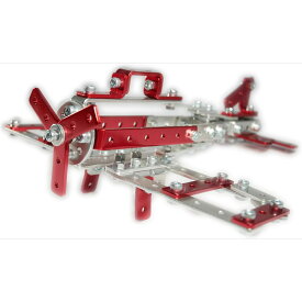 ザオーブロック プロペラ機 ブロック 立体 パズル 飛行機 知育 玩具 教育 おもちゃ プレゼント 日本製 大人 子供 金属 誕生日 赤/青 Z-001
