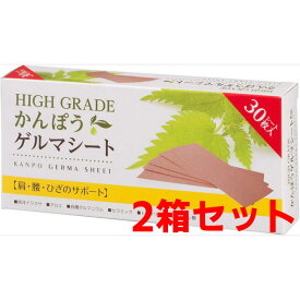 日本薬興 HIGH GRADE かんぽう ゲルマシート 幅5cm×長さ15cm 30枚入 テーピング 遠赤外線 マイナスイオン 保湿 西洋イラクサ アロエ ゲルマニウム セラミック トルマリン ヒアルロン酸 2箱セット