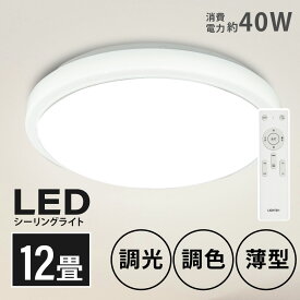 シーリングライト led おしゃれ 照明 電気 12畳 LEDシーリングライト リモコン ホワイト 北欧 明るい 調光 調色 ライト リビング 子供部屋 寝室 和室 洋室 インテリア インテリア照明 ledcl-sk40