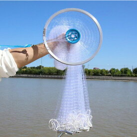 投網 投げ網 初心者 仕掛け網 手投げ網 投網漁 川釣り (2.4m ナイロン製)