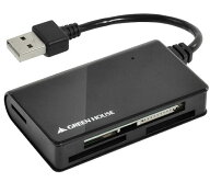 [メール便発送選択可]グリーンハウス USBカードリーダー GH-CRM1A-BK [ACアダプタ不要のバスパワーUSB2.0…