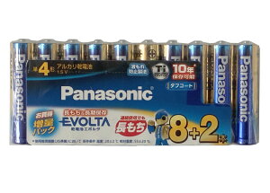 Panasonic �G�{���^�P4�A���J���d�r 10�{�� (8�{+2�{) EVOLTA LR03EJSP/10S [02P05Nov16]