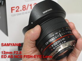 SAMYANG 12mm F2.8 ED AS NCS FISH-EYE Full size ニコンマウントCPU　フルサイズセンサー対応の魚眼レンズ！湾曲世界が撮れるフィッシュアイレンズ NikonF【smtb-TK】[02P05Nov16]