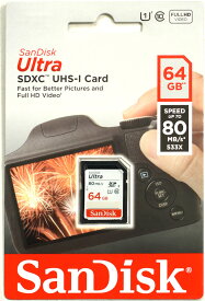 [ゆうパケット発送選択可] サンディスク Ultra UHS-I U1 64GB SDXCカード SDSDUNC-064G-GN6IN 海外向パッケージ UHSスピードクラス1 80MB/s Class10 SDカード[02P05Nov16]