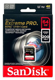 [メール便発送] サンディスク Extreme PRO UHS-I U3 64GB SDXCカード SDSDXXU-064G-GN4IN 海外向パッケージ　UHSスピードクラス3 4K対応SDカード[02P05Nov16]