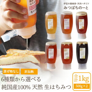 【最大750円OFFクーポン！10/10限定】国産 天然 生はちみつ 6種類から選べるチューブタイプ 1kg(500g×