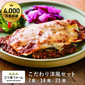 冷凍弁当 お弁当 おかず こだわり洋風セット（7食/14食/21食）レトルト食品 ギフト 栄養バランス おかず 電子レンジ 簡単 手軽 レトルト 宅食 低カロリー 減塩 低糖質 塩分 レンジ 女性 人気 介護 三ツ星ファーム