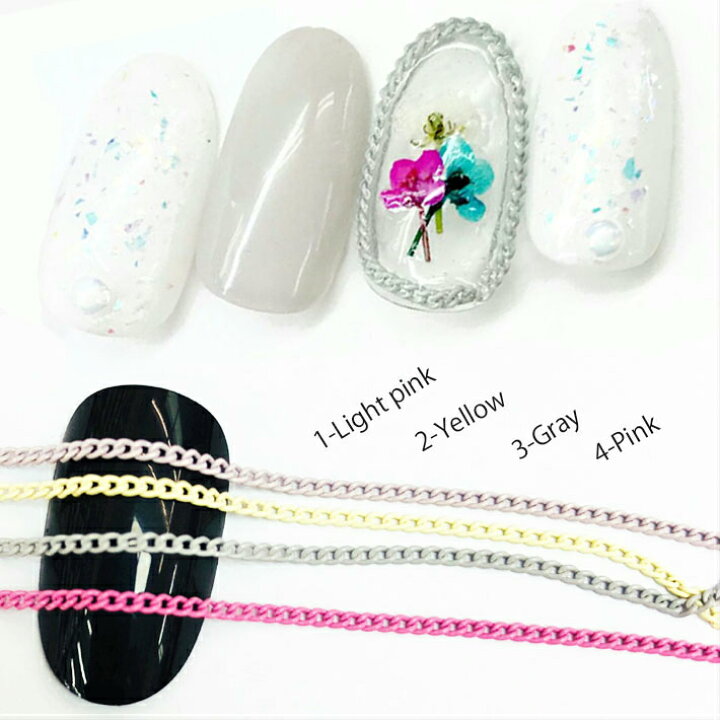 楽天市場 処分品 カラーチェーン 選べる4色 デコレーションパーツ ネイルチェーン デコ素材 メタルスタッズ ネイルパーツ チェーン デコパーツ ジェルネイル Uvレジン 手作りアクセサリー みつき ショップ