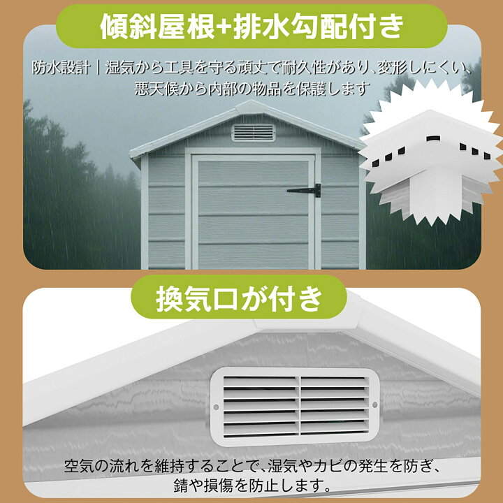 楽天市場】【床板付き】物置 屋外 大型 倉庫 大型物置 PP樹脂製 戸外 